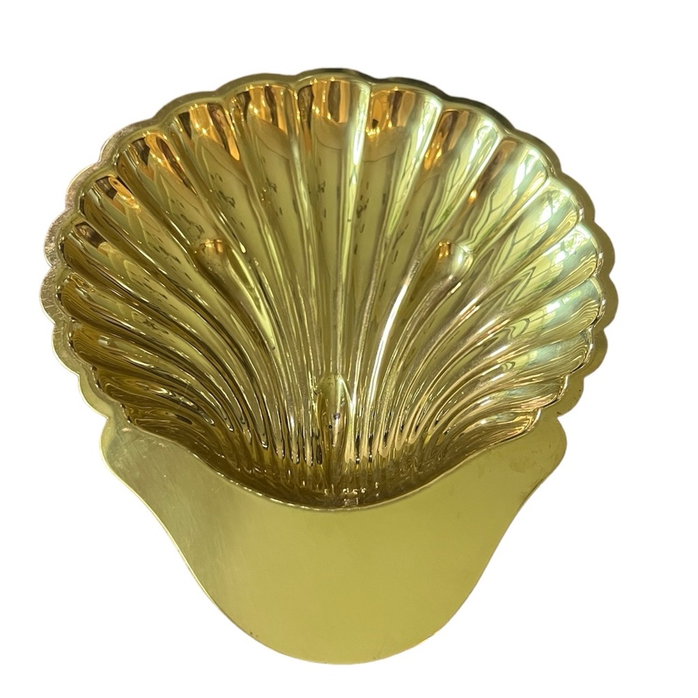 Mid century Italian Brass Shell Shaped Bowl